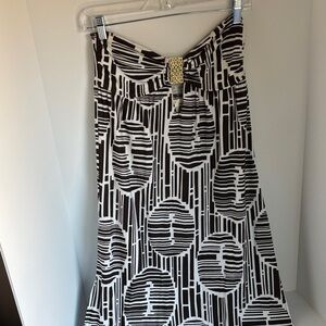 Trina Turk brown and White Patterned Women's maxi dress/ swim cover up
